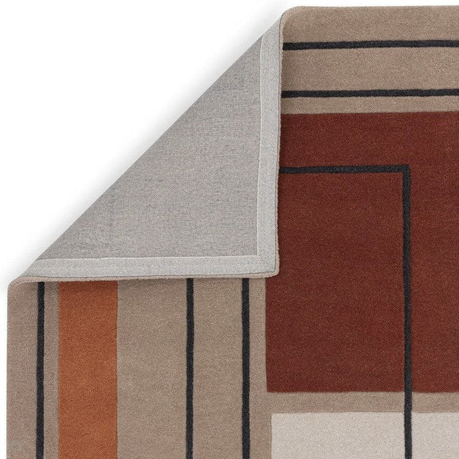 Reef RF20 Outline Modern Geometric Hand-Woven Wool Terracotta/Beige Rug-Asiatic Carpets-Rug Love - The Most Loved Rug Store