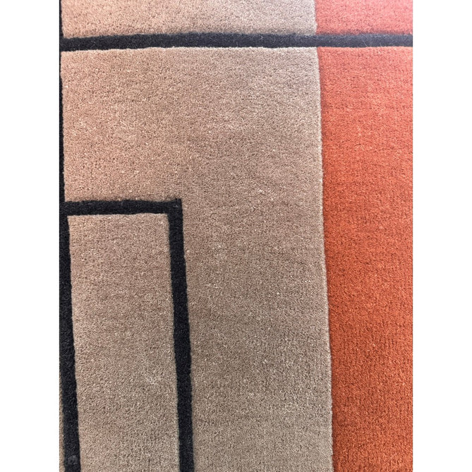 Reef RF20 Outline Modern Geometric Hand-Woven Wool Terracotta/Beige Rug-Asiatic Carpets-Rug Love - The Most Loved Rug Store