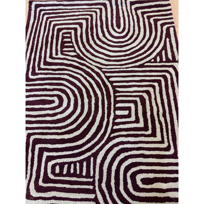 Reef RF29 Curve Modern Geometric Hand-Woven Wool Plum/Multi Rug-Asiatic Carpets-Rug Love - The Most Loved Rug Store