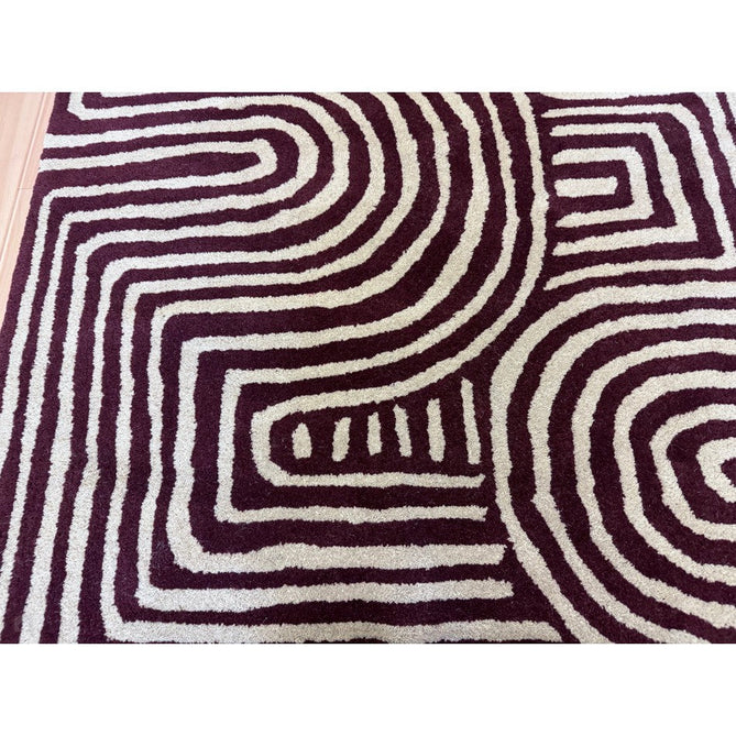 Reef RF29 Curve Modern Geometric Hand-Woven Wool Plum/Multi Rug-Asiatic Carpets-Rug Love - The Most Loved Rug Store