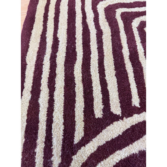 Reef RF29 Curve Modern Geometric Hand-Woven Wool Plum/Multi Rug-Asiatic Carpets-Rug Love - The Most Loved Rug Store