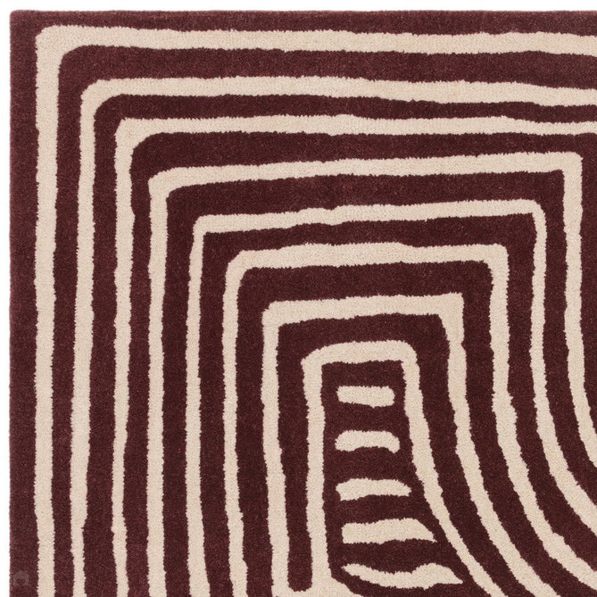 Reef RF29 Curve Modern Geometric Hand-Woven Wool Plum/Multi Rug-Asiatic Carpets-Rug Love - The Most Loved Rug Store