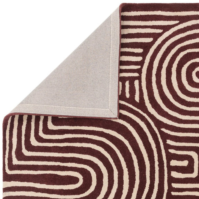 Reef RF29 Curve Modern Geometric Hand-Woven Wool Plum/Multi Rug-Asiatic Carpets-Rug Love - The Most Loved Rug Store