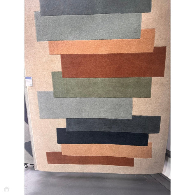 Reef RF32 Stacks Modern Geometric Hand-Woven Wool Green/Multicolour Rug-Asiatic Carpets-Rug Love - The Most Loved Rug Store