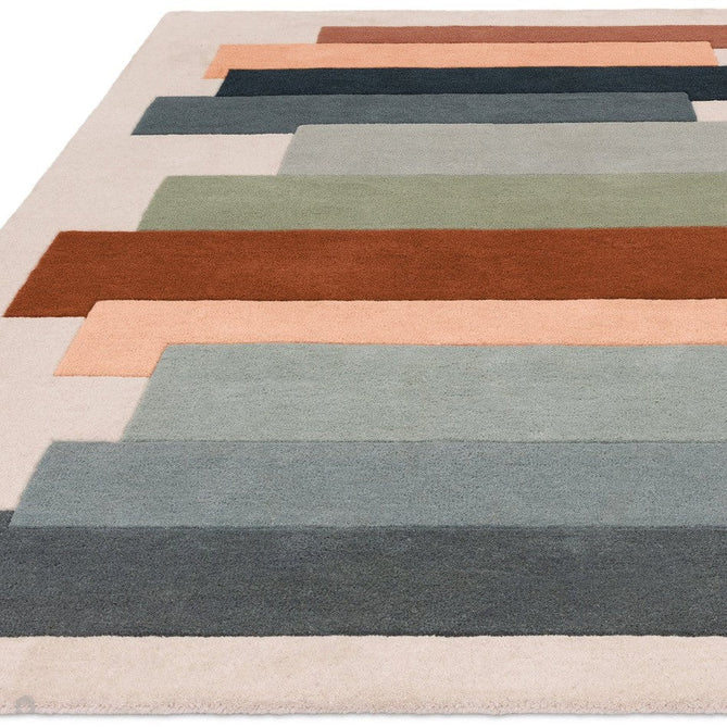 Reef RF32 Stacks Modern Geometric Hand-Woven Wool Green/Multicolour Rug-Asiatic Carpets-Rug Love - The Most Loved Rug Store