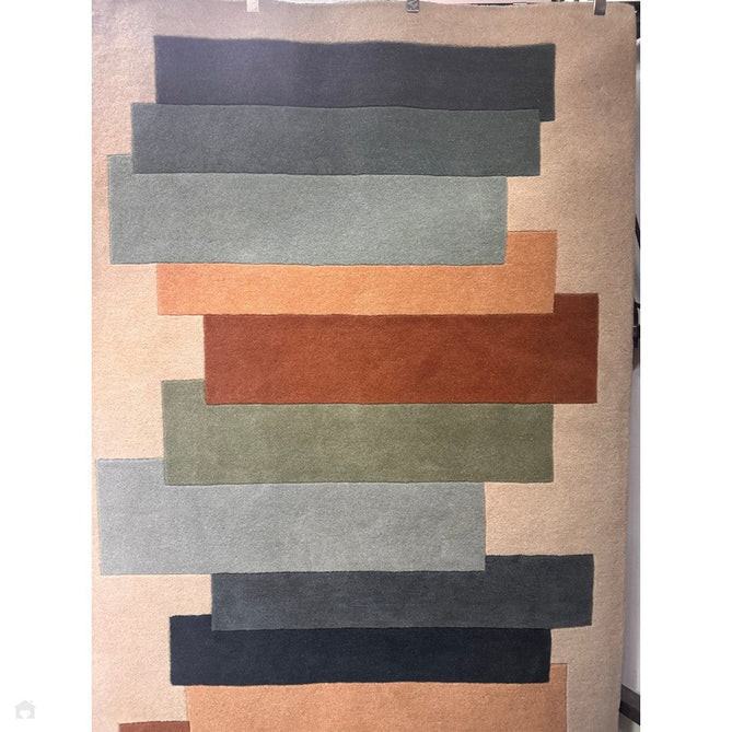 Reef RF32 Stacks Modern Geometric Hand-Woven Wool Green/Multicolour Rug-Asiatic Carpets-Rug Love - The Most Loved Rug Store