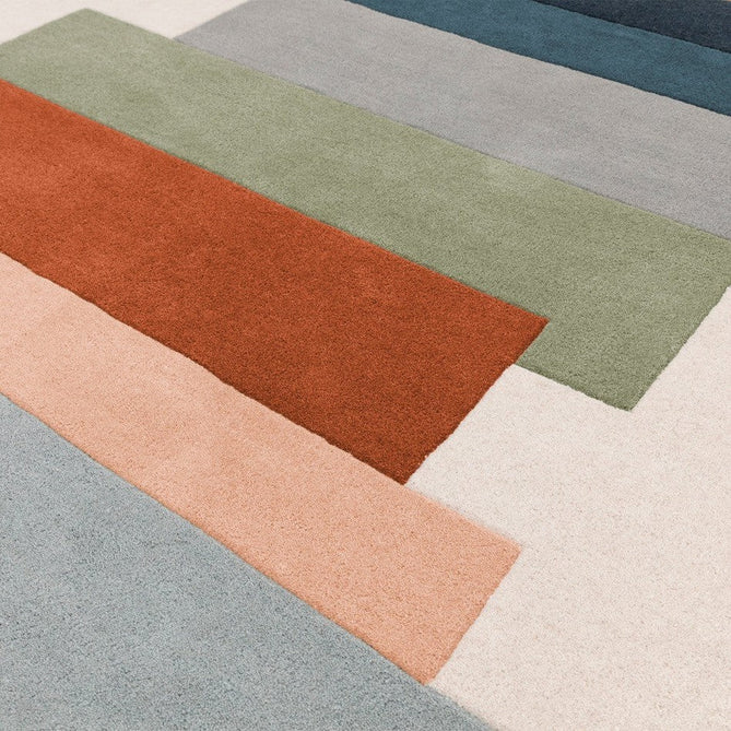 Reef RF32 Stacks Modern Geometric Hand-Woven Wool Green/Multicolour Rug-Asiatic Carpets-Rug Love - The Most Loved Rug Store