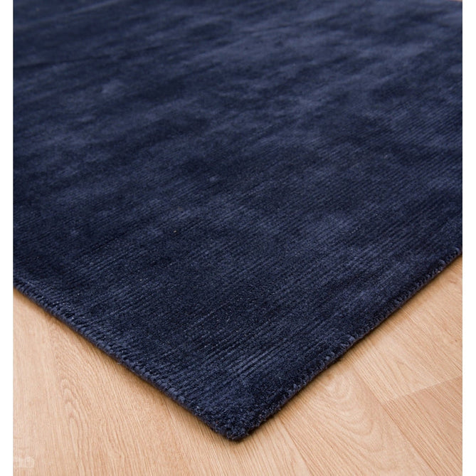 Reko Modern Plain Textured Ribbed Lines Viscose/Cotton Shimmer Flatweave Navy Rug-Asiatic Carpets-Rug Love - The Most Loved Rug Store