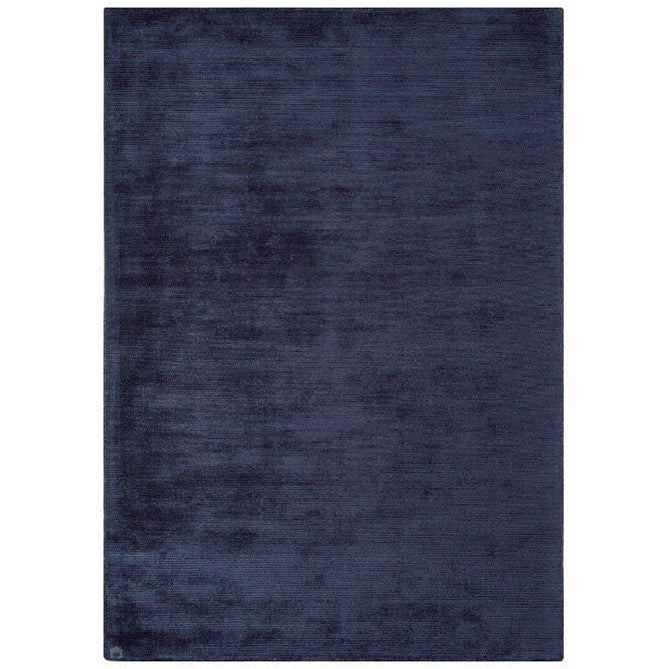 Reko Modern Plain Textured Ribbed Lines Viscose/Cotton Shimmer Flatweave Navy Rug-Asiatic Carpets-Rug Love - The Most Loved Rug Store