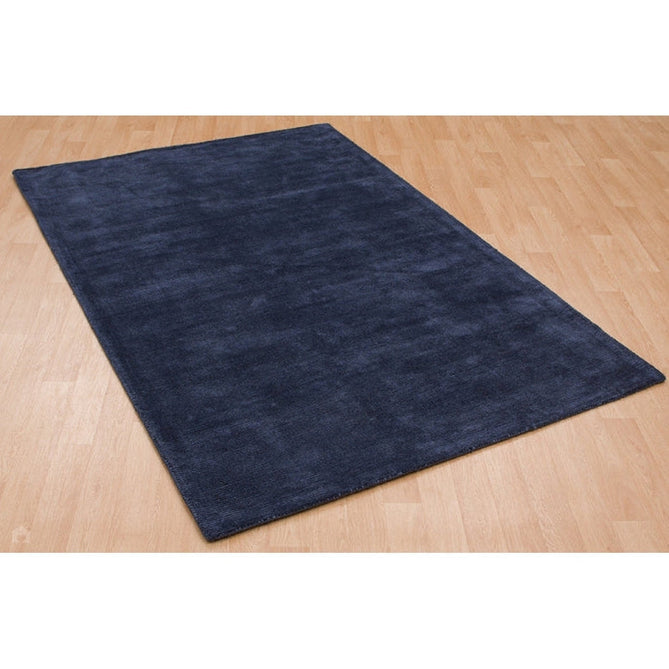 Reko Modern Plain Textured Ribbed Lines Viscose/Cotton Shimmer Flatweave Navy Rug-Asiatic Carpets-Rug Love - The Most Loved Rug Store