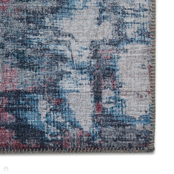 Rio G4719 Modern Abstract Distressed Printed Polyester Flatweave Pink/Blue Rug-Think Rugs-Rug Love - The Most Loved Rug Store