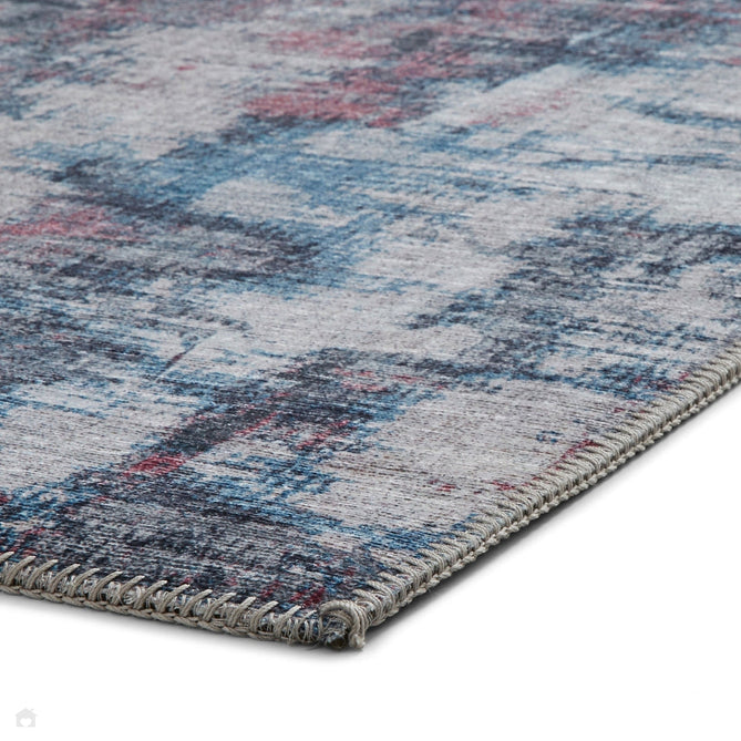 Rio G4719 Modern Abstract Distressed Printed Polyester Flatweave Pink/Blue Rug-Think Rugs-Rug Love - The Most Loved Rug Store