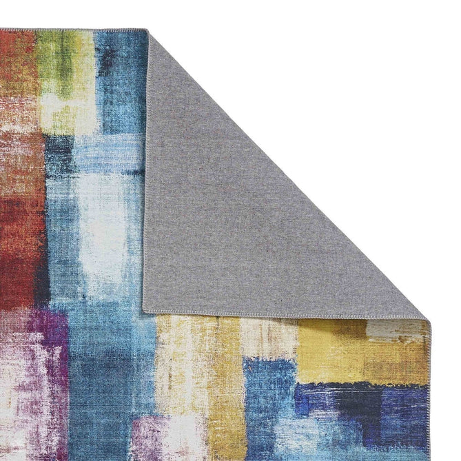 Rio G4721 Modern Abstract Distressed Printed Polyester Flatweave Multicolour Rug-Think Rugs-Rug Love - The Most Loved Rug Store