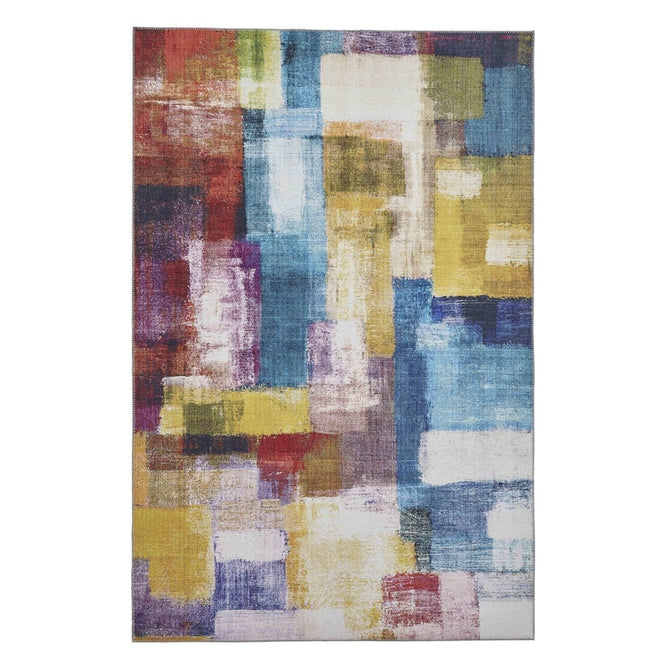 Rio G4721 Modern Abstract Distressed Printed Polyester Flatweave Multicolour Rug-Think Rugs-Rug Love - The Most Loved Rug Store