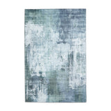 Rio G5536 Modern Abstract Distressed Lightweight Printed Polyester Flatweave Grey/Green Rug