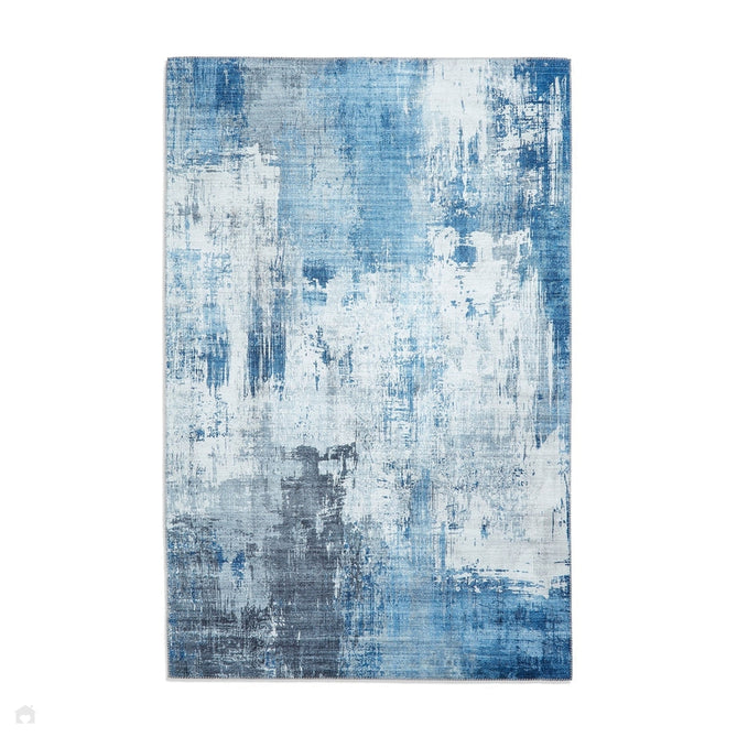 Rio G5536 Modern Abstract Distressed Printed Polyester Flatweave Grey/Blue Rug-Think Rugs-Rug Love - The Most Loved Rug Store