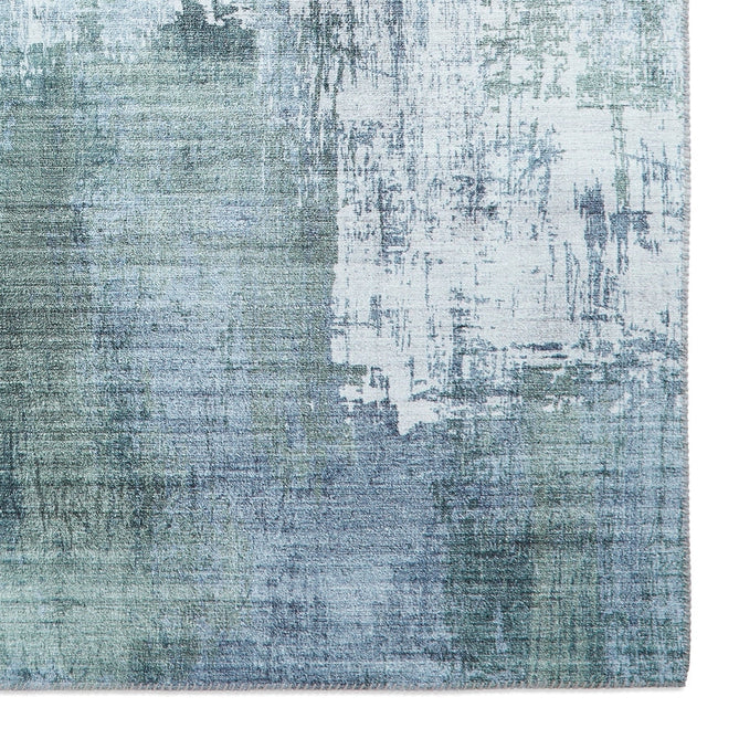 Rio G5536 Modern Abstract Distressed Printed Polyester Flatweave Grey/Green Rug-Think Rugs-Rug Love - The Most Loved Rug Store