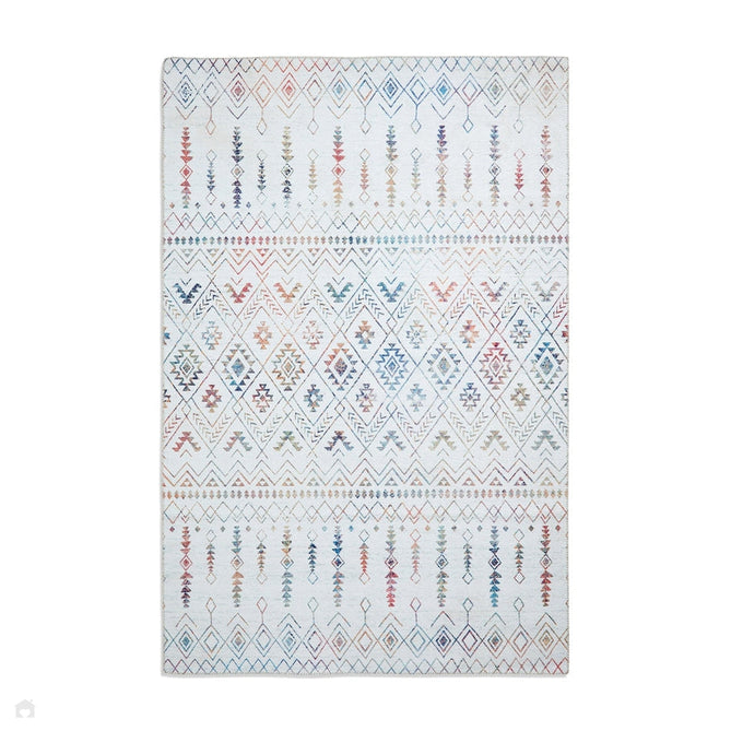 Rio K5308 Modern Abstract Distressed Printed Polyester Flatweave Multicolour Rug-Think Rugs-Rug Love - The Most Loved Rug Store