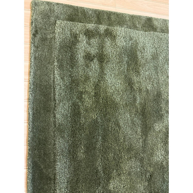 Rise Modern Plain Shimmer Hand-Carved High-Density Heavyweight Hi-Low Border Wool&Viscose Olive Rug-Asiatic Carpets-Rug Love - The Most Loved Rug Store