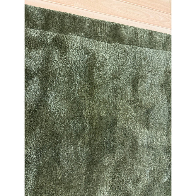 Rise Modern Plain Shimmer Hand-Carved High-Density Heavyweight Hi-Low Border Wool&Viscose Olive Rug-Asiatic Carpets-Rug Love - The Most Loved Rug Store