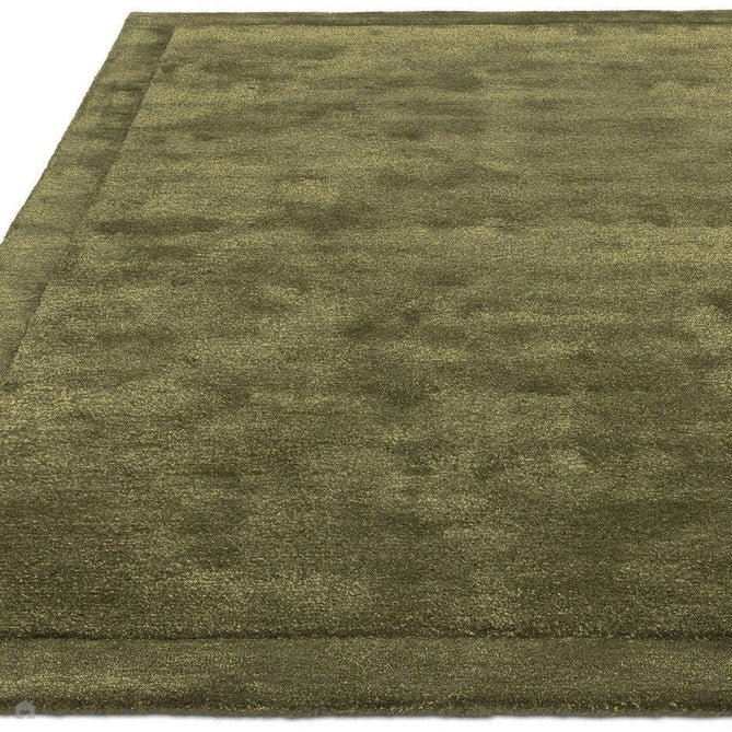 Rise Modern Plain Shimmer Hand-Carved High-Density Heavyweight Hi-Low Border Wool&Viscose Olive Rug-Asiatic Carpets-Rug Love - The Most Loved Rug Store