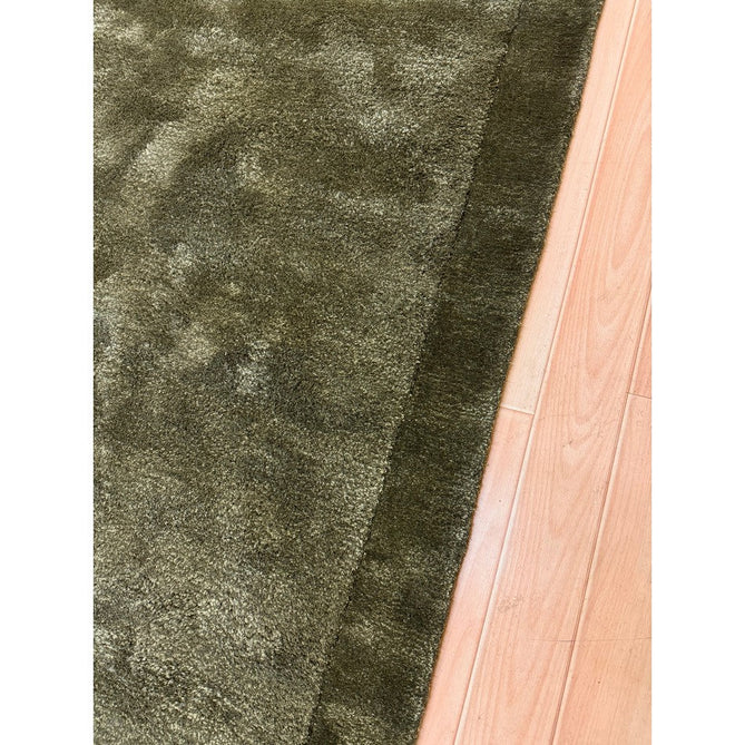 Rise Modern Plain Shimmer Hand-Carved High-Density Heavyweight Hi-Low Border Wool&Viscose Olive Rug-Asiatic Carpets-Rug Love - The Most Loved Rug Store