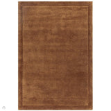 Rise Modern Plain Shimmer Hand-Carved High-Density Heavyweight Hi-Low Border Wool&Viscose Rust Rug