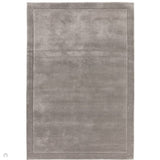 Rise Modern Plain Shimmer Hand-Carved High-Density Heavyweight Hi-Low Border Wool&Viscose Silver Rug