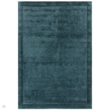 Rise Modern Plain Shimmer Hand-Carved High-Density Heavyweight Hi-Low Border Wool&Viscose Teal Rug