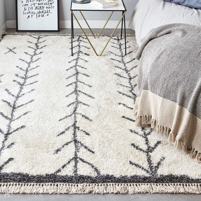 Rocco RC10 Arrow Modern Moroccan Berber Soft Plush Boho Shaggy Cream Rug-Asiatic Carpets-Rug Love - The Most Loved Rug Store