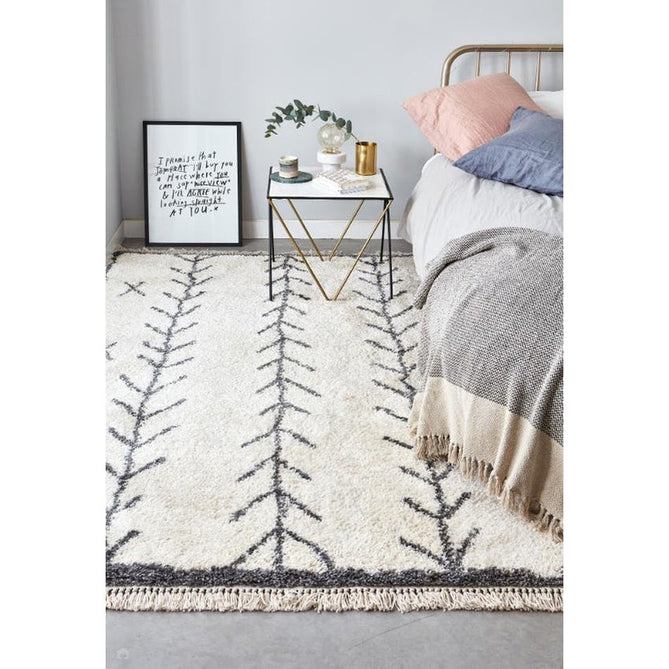 Rocco RC10 Arrow Modern Moroccan Berber Soft Plush Boho Shaggy Cream Rug-Asiatic Carpets-Rug Love - The Most Loved Rug Store