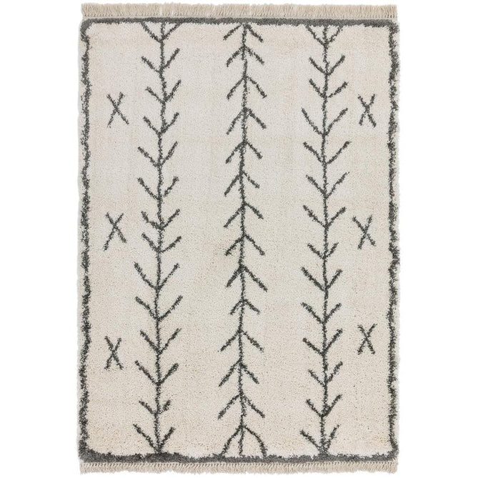 Rocco RC10 Arrow Modern Moroccan Berber Soft Plush Boho Shaggy Cream Rug-Asiatic Carpets-Rug Love - The Most Loved Rug Store