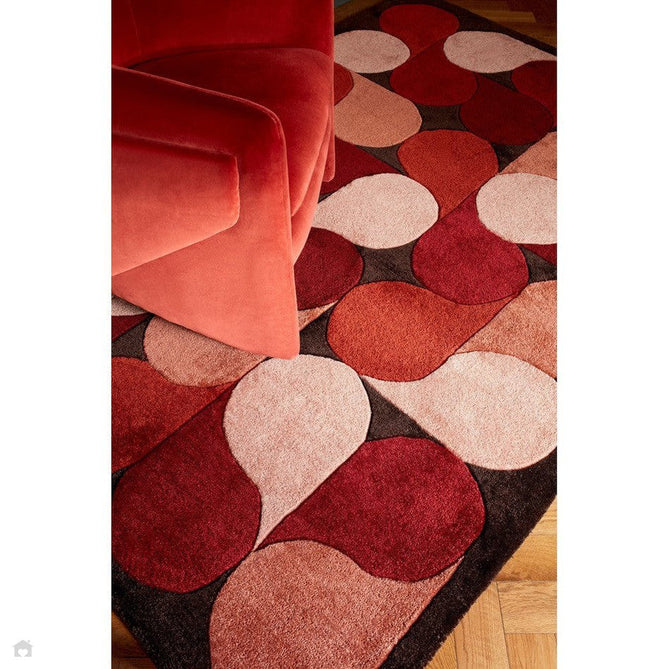 Buy Asiatic Carpets Romy 14 Jive Modern Abstract Hand-Woven Eco-Friendly Recycled Soft-Touch Red Rug Lowest Price | Rug Love