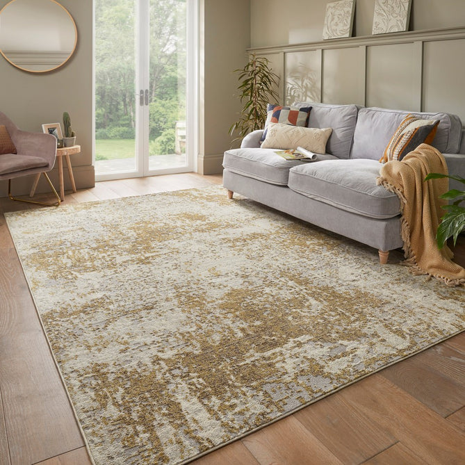 Rossa ROS03 Modern Abstract Distressed Textured Short Low Flat Pile Ivory/Beige Rug-Concept Looms-Rug Love - The Most Loved Rug Store