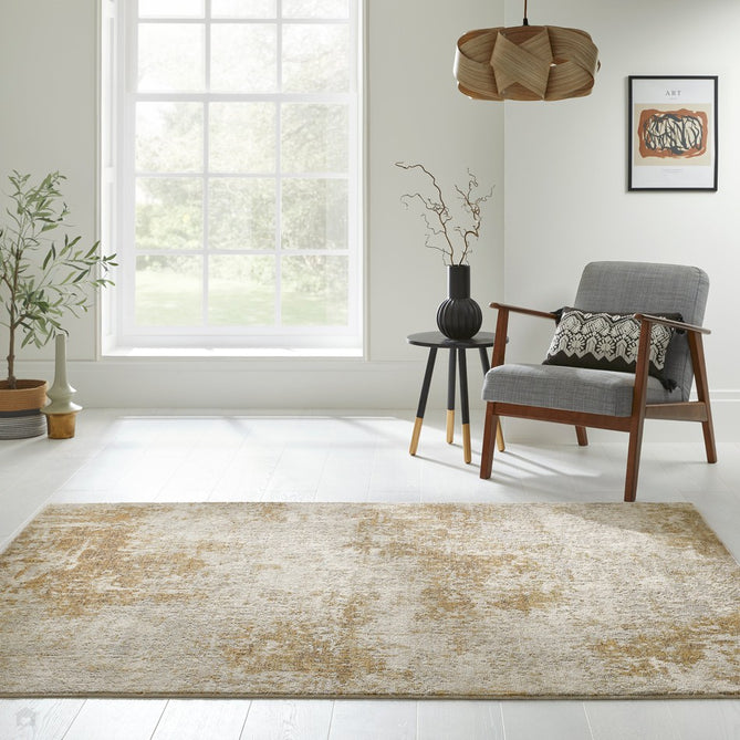 Rossa ROS03 Modern Abstract Distressed Textured Short Low Flat Pile Ivory/Beige Rug-Concept Looms-Rug Love - The Most Loved Rug Store