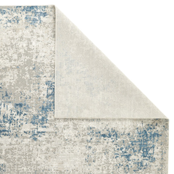 Rossa ROS03 Modern Abstract Distressed Textured Short Low Flat Pile Ivory/Blue Rug-Concept Looms-Rug Love - The Most Loved Rug Store