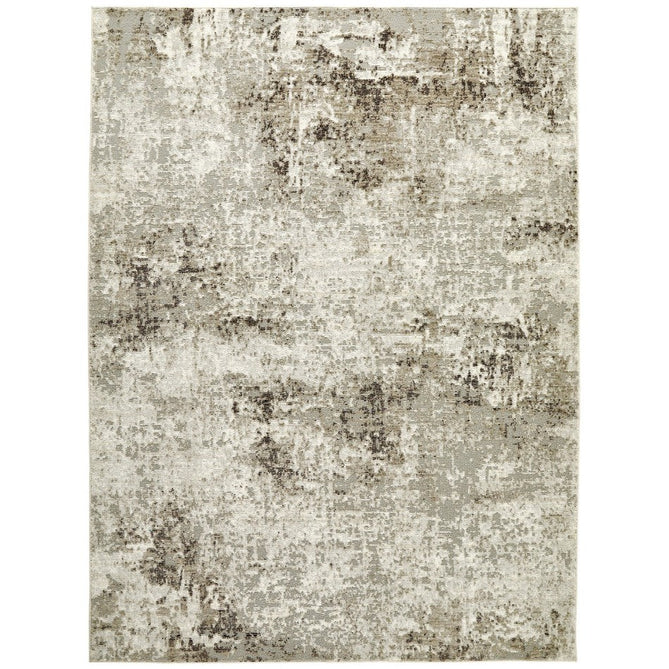 Rossa ROS03 Modern Abstract Distressed Textured Short Low Flat Pile Ivory/Grey Rug-Concept Looms-Rug Love - The Most Loved Rug Store