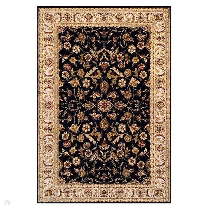 Royal Classic Traditional Wool 636 B Black/Beige Rug 080 x 150 cm-Shop Returns-Rug Love - The Most Loved Rug Store