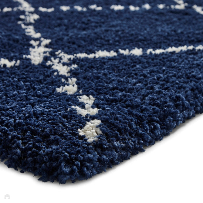 Royal Nomadic 5413 Modern Geometric Diamond Soft Plush Boho Shaggy Navy Rug-Think Rugs-Rug Love - The Most Loved Rug Store