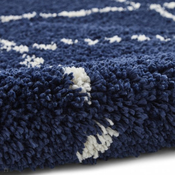 Royal Nomadic 5413 Modern Geometric Diamond Soft Plush Boho Shaggy Navy Rug-Think Rugs-Rug Love - The Most Loved Rug Store