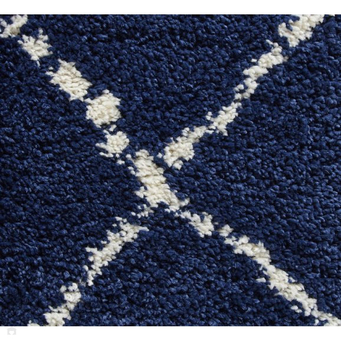 Royal Nomadic 5413 Modern Geometric Diamond Soft Plush Boho Shaggy Navy Rug-Think Rugs-Rug Love - The Most Loved Rug Store