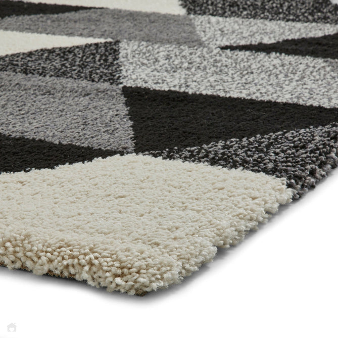 Royal Nomadic 7611 Modern Geometric Soft Plush Boho Shaggy Black/White Rug-Think Rugs-Rug Love - The Most Loved Rug Store