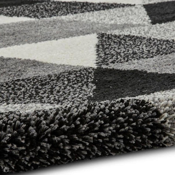 Royal Nomadic 7611 Modern Geometric Soft Plush Boho Shaggy Black/White Rug-Think Rugs-Rug Love - The Most Loved Rug Store