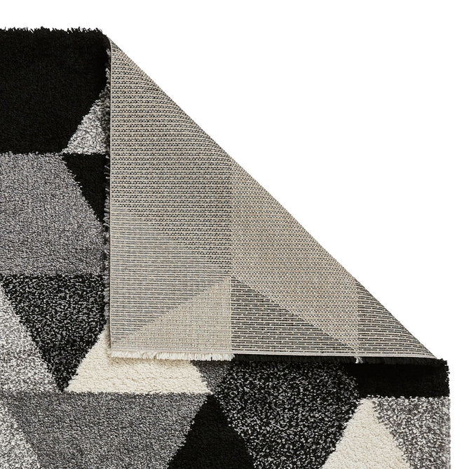 Royal Nomadic 7611 Modern Geometric Soft Plush Boho Shaggy Black/White Rug-Think Rugs-Rug Love - The Most Loved Rug Store