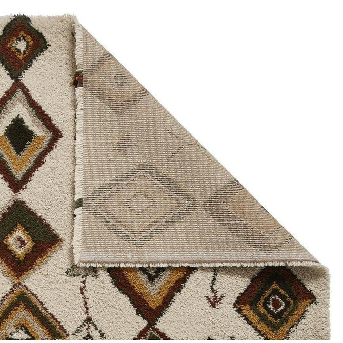 Royal Nomadic A636 Modern Moroccan Diamond Soft Plush Boho Shaggy Beige/Multicolour Rug-Think Rugs-Rug Love - The Most Loved Rug Store