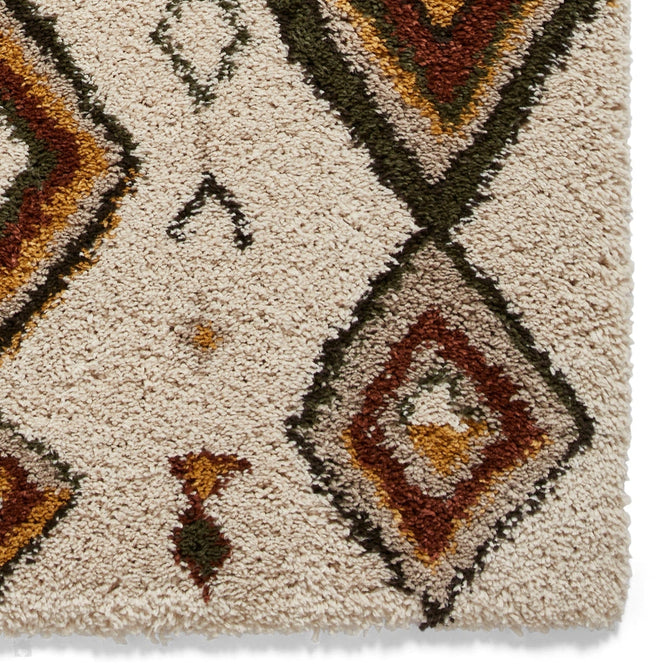 Royal Nomadic A636 Modern Moroccan Diamond Soft Plush Boho Shaggy Beige/Multicolour Rug-Think Rugs-Rug Love - The Most Loved Rug Store