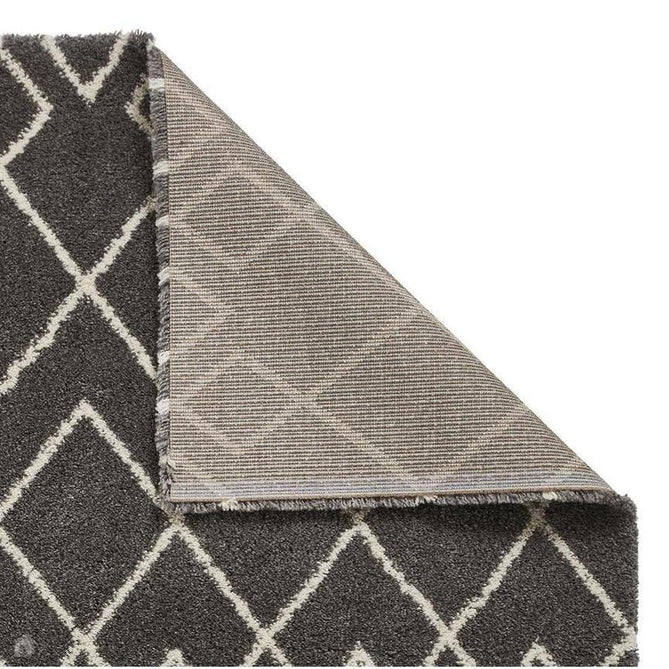 Royal Nomadic A638 Modern Geometric Diamond Soft Plush Boho Shaggy Grey/Cream Rug-Think Rugs-Rug Love - The Most Loved Rug Store