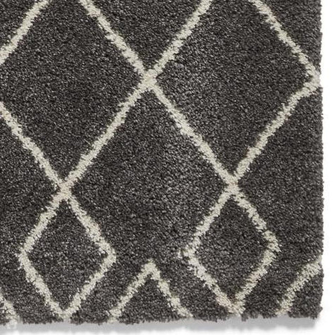 Royal Nomadic A638 Modern Geometric Diamond Soft Plush Boho Shaggy Grey/Cream Rug-Think Rugs-Rug Love - The Most Loved Rug Store