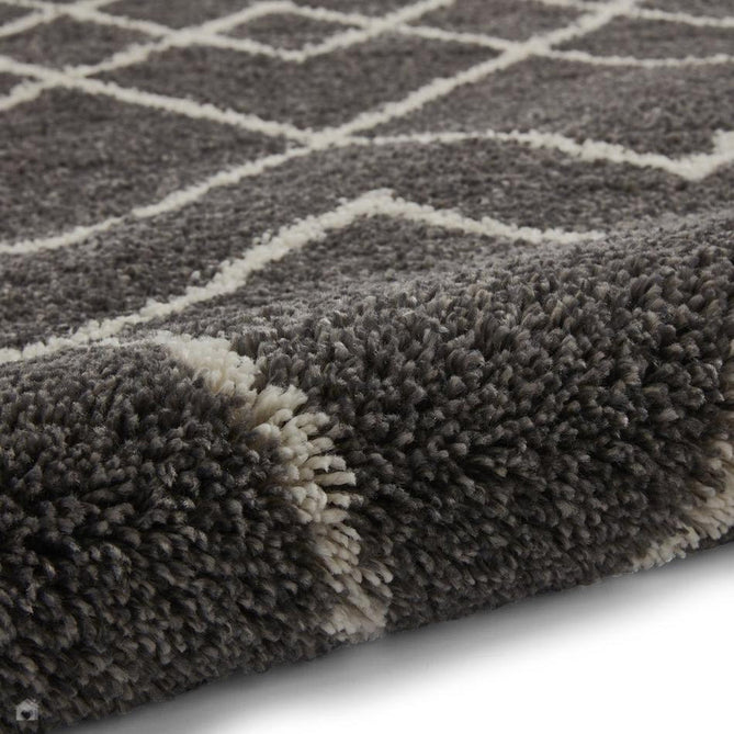 Royal Nomadic A638 Modern Geometric Diamond Soft Plush Boho Shaggy Grey/Cream Rug-Think Rugs-Rug Love - The Most Loved Rug Store