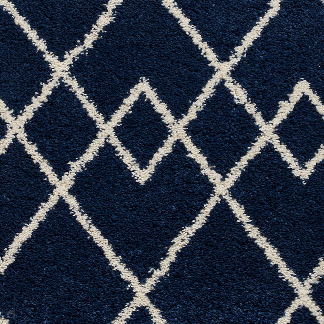 Royal Nomadic A638 Modern Geometric Diamond Soft Plush Boho Shaggy Navy Rug-Think Rugs-Rug Love - The Most Loved Rug Store